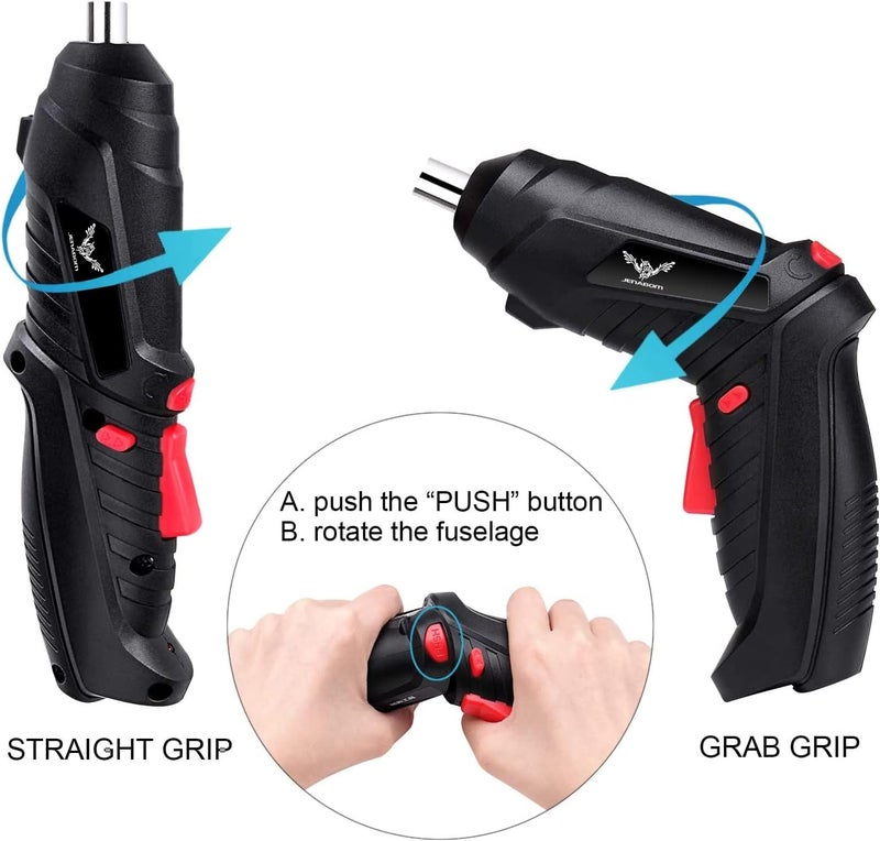 JENABOM 47 in 1 Electric Screwdriver Set, 3.6V Cordless & Rechargeable, 3.5N·m Max Torque, USB Power Rechargeable Screwdriver with 44pcs Driver Bits, Ideal for Small Projects - Image 4